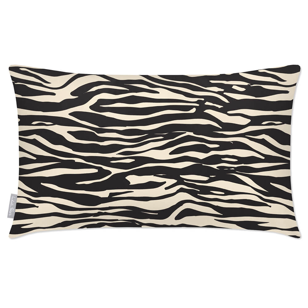 Outdoor Garden Waterproof Rectangle Cushion - Zebra Print  Izabela Peters Ivory Cream 50 x 30 cm 