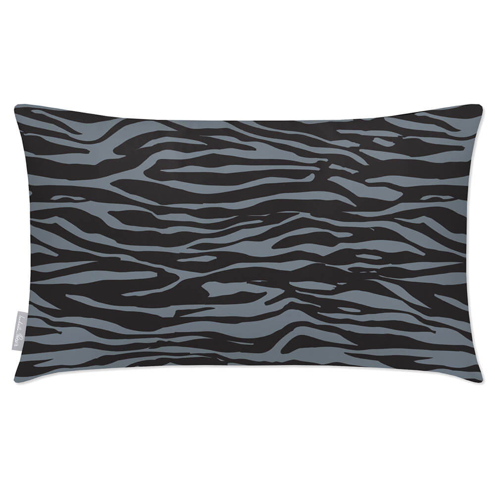 Outdoor Garden Waterproof Rectangle Cushion - Zebra Print - French Grey 50 x 30 cm by Izabela Peters