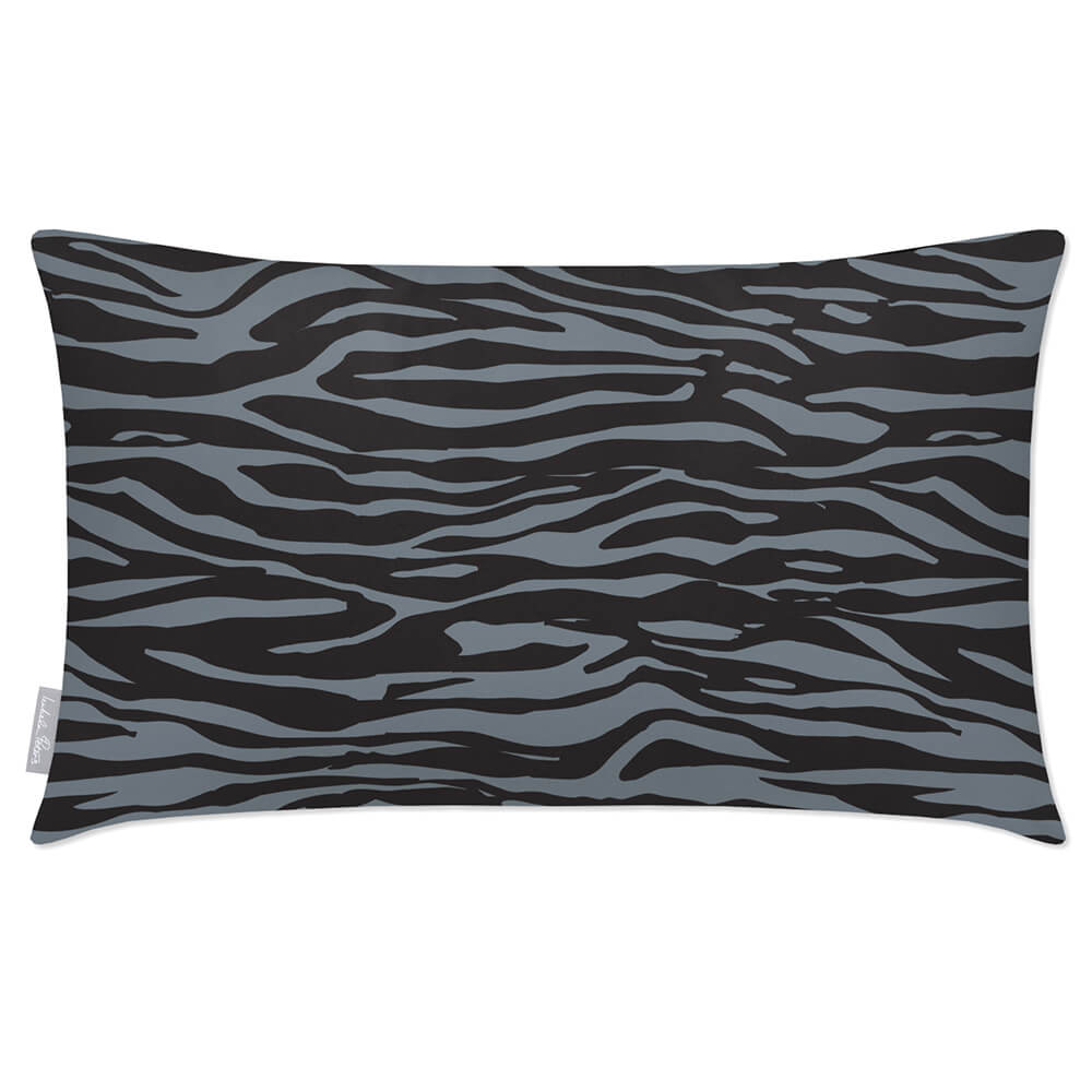 Outdoor Garden Waterproof Rectangle Cushion - Zebra Print  Izabela Peters French Grey 50 x 30 cm 