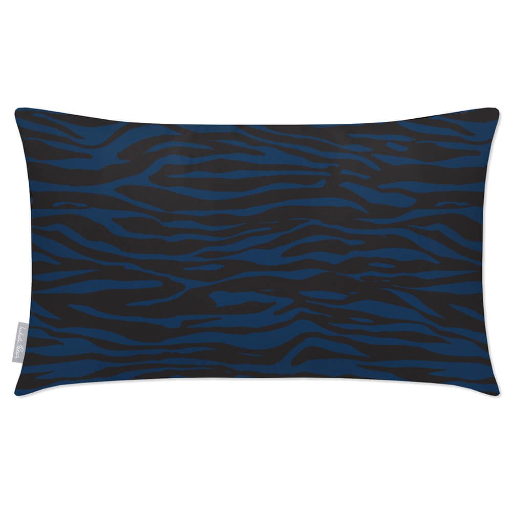 Outdoor Garden Waterproof Rectangle Cushion - Zebra Print  Izabela Peters Estate Blue 50 x 30 cm 