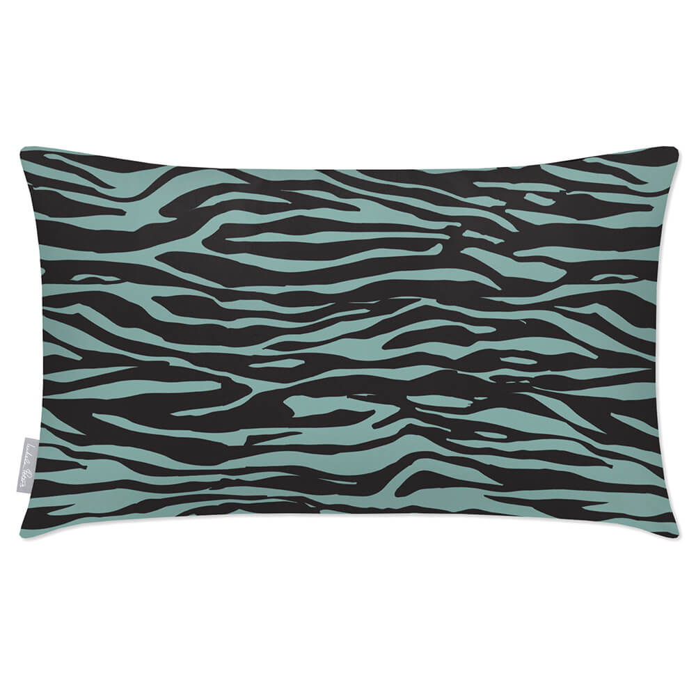 Outdoor Garden Waterproof Rectangle Cushion - Zebra Print  Izabela Peters Blue Surf 50 x 30 cm 
