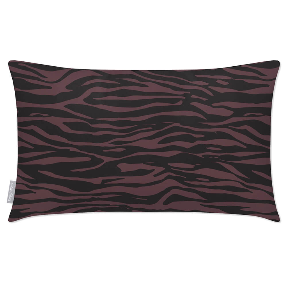 Outdoor Garden Waterproof Rectangle Cushion - Zebra Print - Italian Grape 50 x 30 cm by Izabela Peters