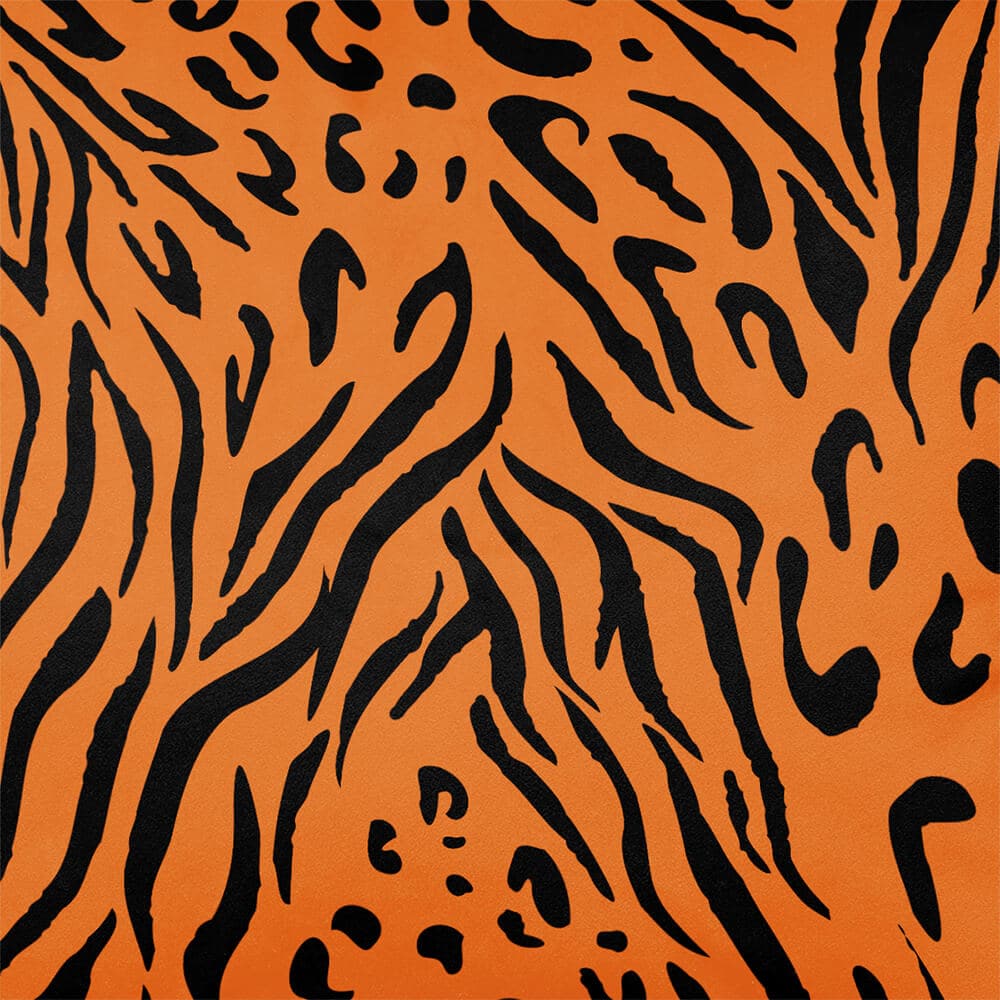 Upholstery Curtain Fabric - Luxury Eco - Friendly Velvet - Animal Fusion Print - Orange by Izabela Peters