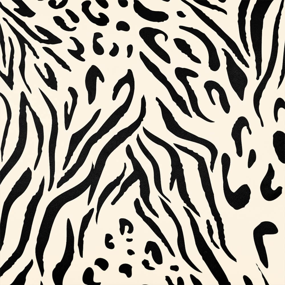 Upholstery Curtain Fabric - Luxury Eco - Friendly Velvet - Animal Fusion Print - Ivory Cream by Izabela Peters