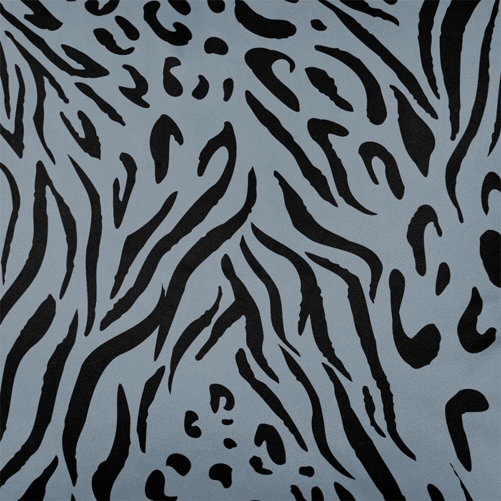 Upholstery Curtain Fabric - Luxury Eco - Friendly Velvet - Animal Fusion Print - French Grey by Izabela Peters
