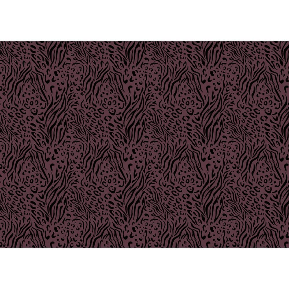 Animal Fusion Print velvet fabric in Italian Grape