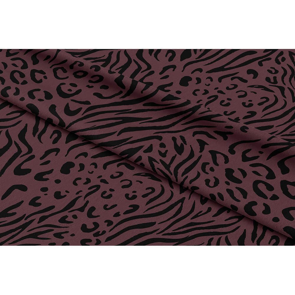 Animal Fusion Print velvet fabric in Italian Grape