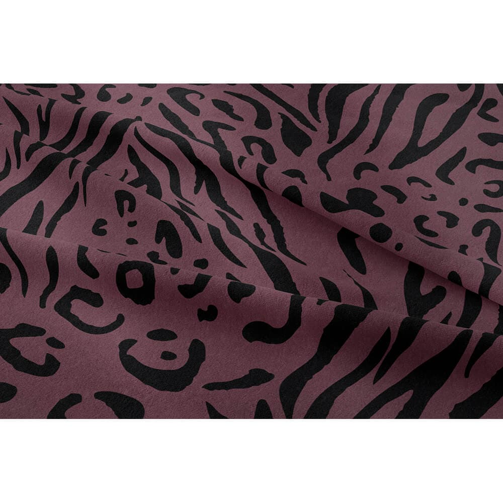 Animal Fusion Print velvet fabric in Italian Grape