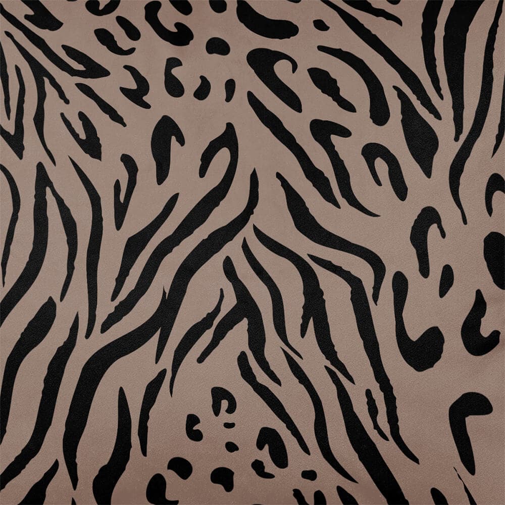 Upholstery Curtain Fabric - Luxury Eco - Friendly Velvet - Animal Fusion Print - Dovedale Stone by Izabela Peters
