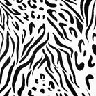Upholstery Curtain Fabric - Luxury Eco - Friendly Velvet - Animal Fusion Print - Black And White by Izabela Peters