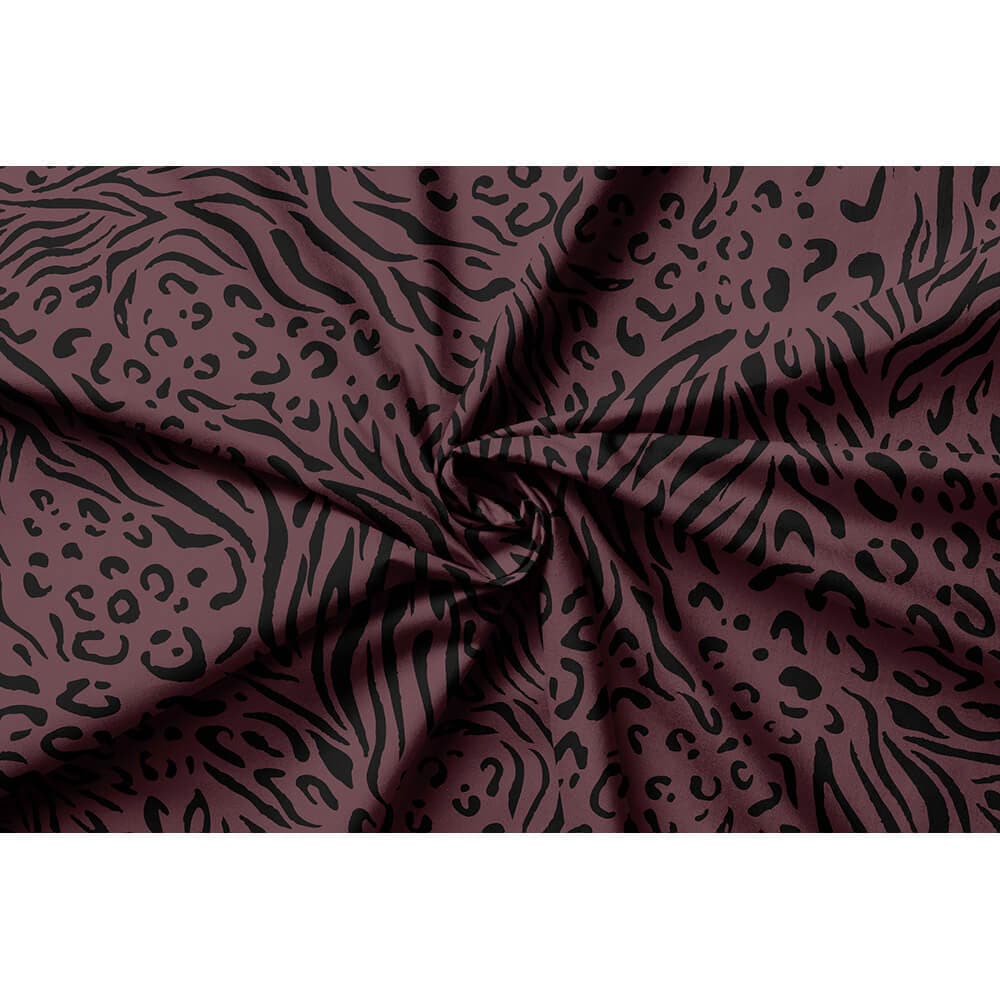 Animal Fusion Print velvet fabric in Italian Grape