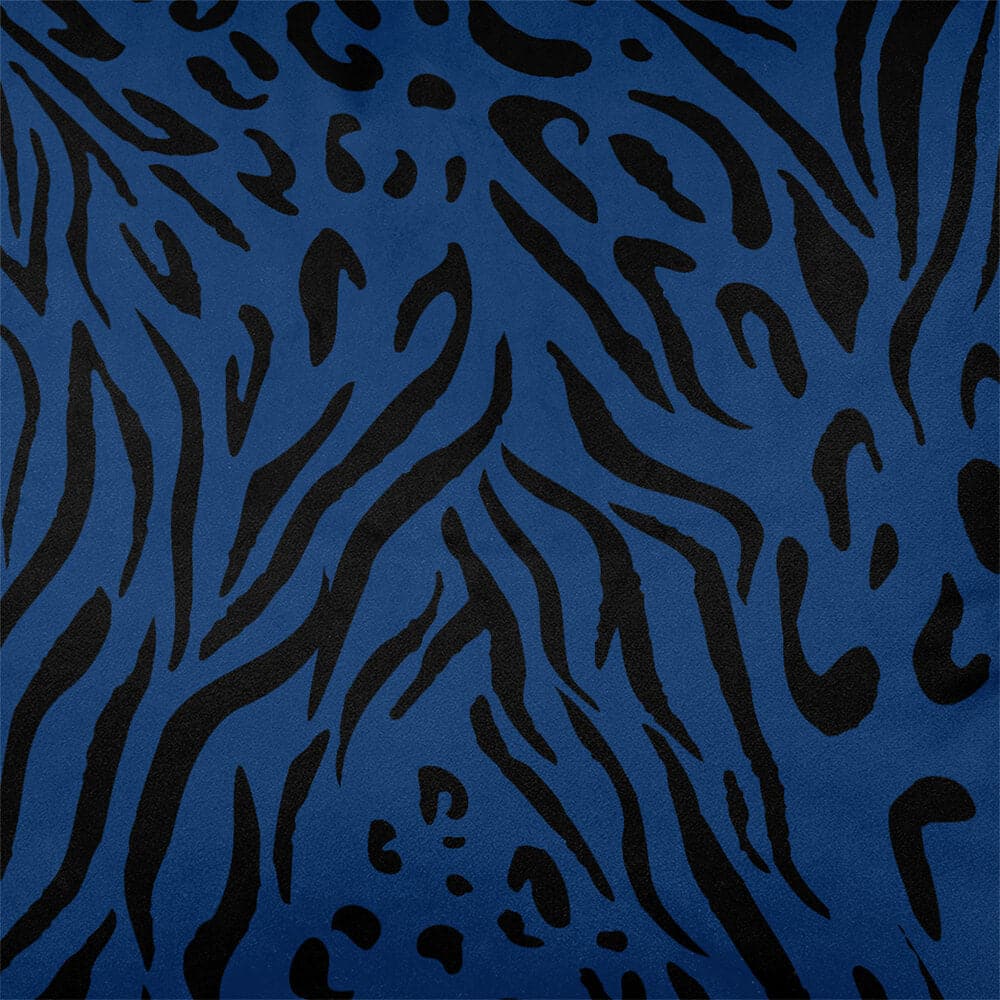 Upholstery Curtain Fabric - Luxury Eco - Friendly Velvet - Animal Fusion Print - Estate Blue by Izabela Peters