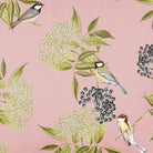 Upholstery Curtain Fabric - Luxury Eco - Friendly Velvet - Bird On Elderflower - Rosewater by Izabela Peters