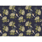 Bird On Elderflower velvet fabric in Graphite