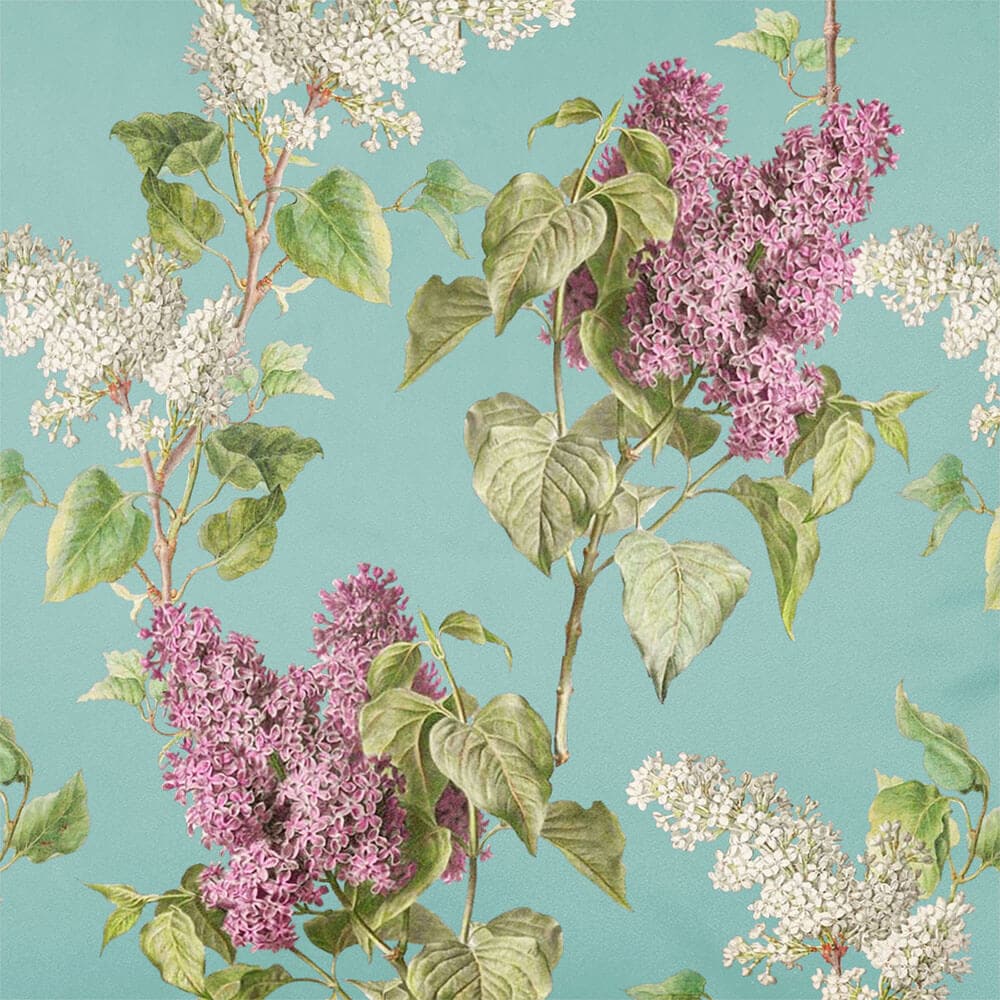 Upholstery Curtain Fabric - Luxury Eco - Friendly Velvet - Evening Garden - Blue Surf by Izabela Peters