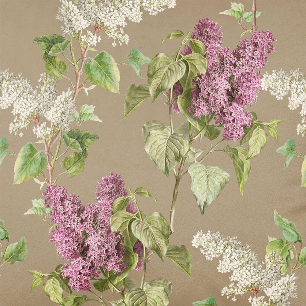 Upholstery Curtain Fabric - Luxury Eco - Friendly Velvet - Evening Garden - Taupe by Izabela Peters