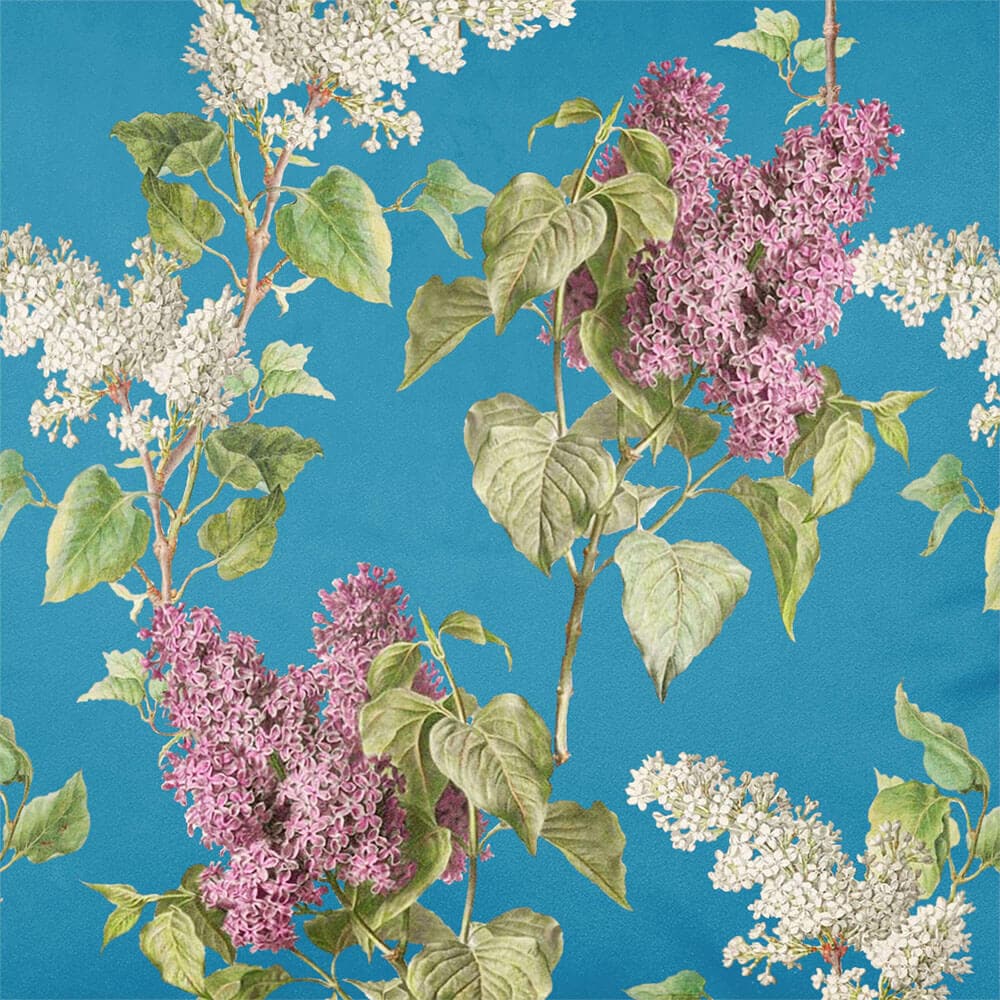 Upholstery Curtain Fabric - Luxury Eco - Friendly Velvet - Evening Garden - Prussian Blue by Izabela Peters