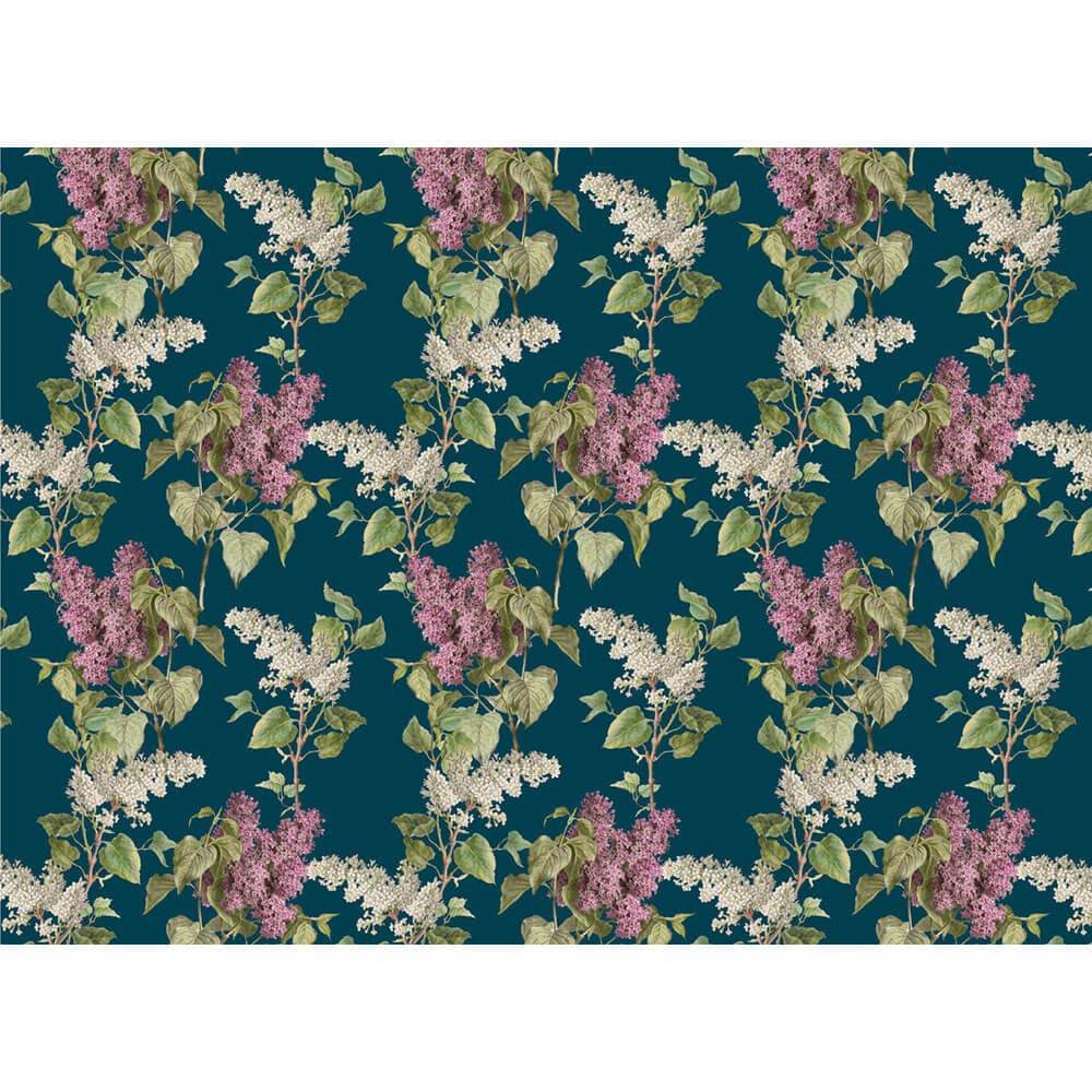 Evening Garden velvet fabric in Teal