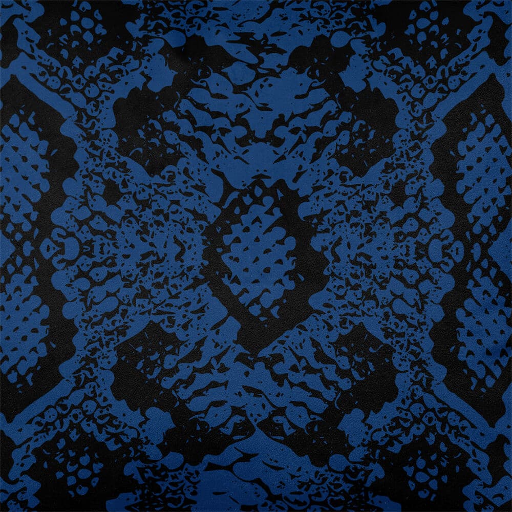 Upholstery Curtain Fabric - Luxury Eco - Friendly Velvet - Exotic Snake Print - Estate Blue by Izabela Peters