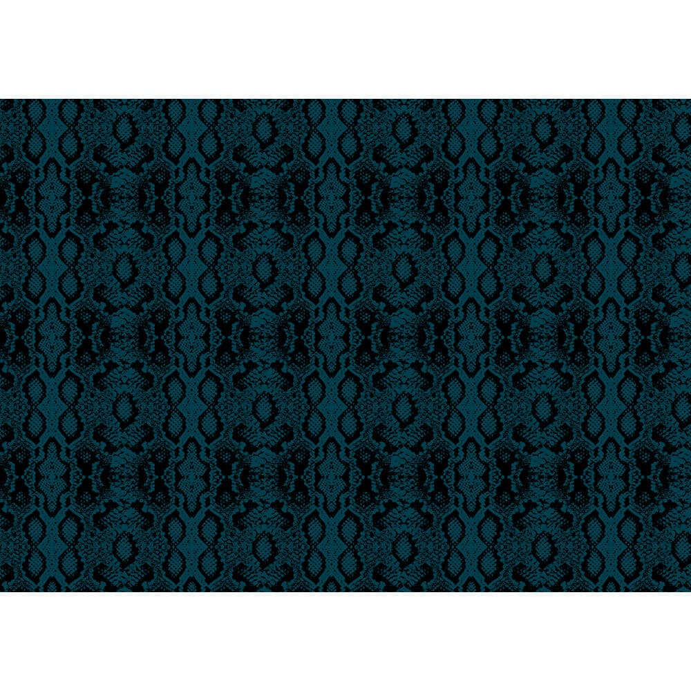 Exotic Snake Print velvet fabric in Teal