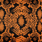 Upholstery Curtain Fabric - Luxury Eco - Friendly Velvet - Exotic Snake Print - Orange by Izabela Peters