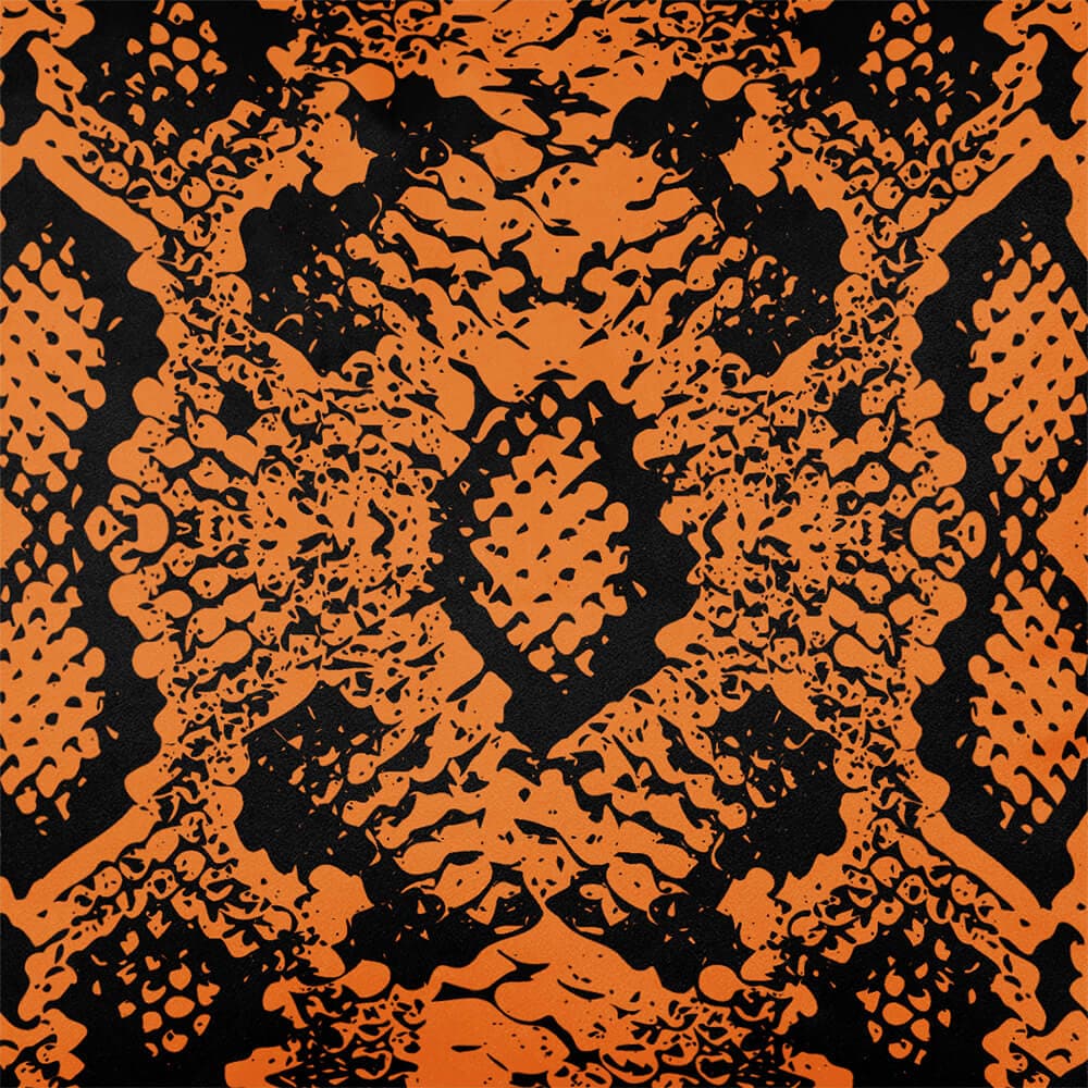 Upholstery Curtain Fabric - Luxury Eco-Friendly Velvet - Exotic Snake Print  IzabelaPeters Orange  