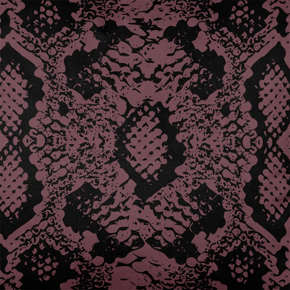 Upholstery Curtain Fabric - Luxury Eco - Friendly Velvet - Exotic Snake Print - Italian Grape by Izabela Peters