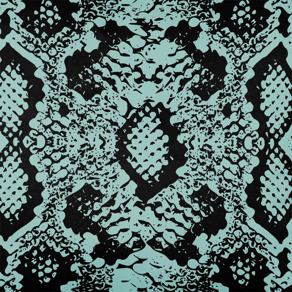 Upholstery Curtain Fabric - Luxury Eco-Friendly Velvet - Exotic Snake Print  IzabelaPeters Blue Surf  