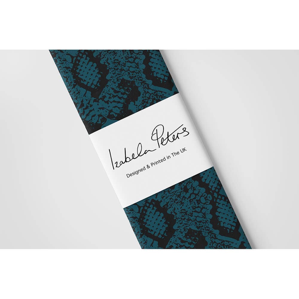Exotic Snake Print velvet fabric in Teal