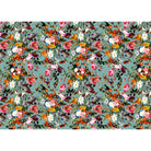 Upholstery Curtain Fabric - Luxury Eco - Friendly Velvet - Floral Dream - Blue Surf by Izabela Peters