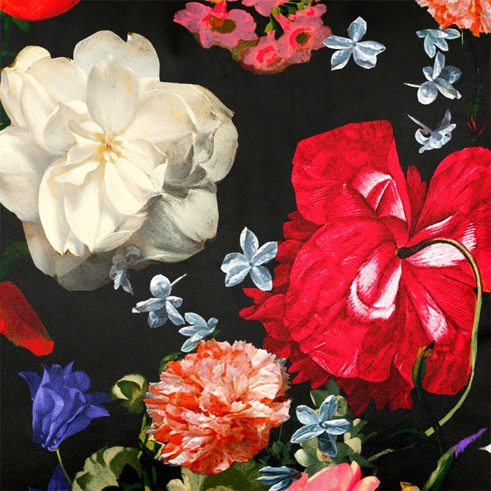 Upholstery Curtain Fabric - Luxury Eco-Friendly Velvet - Garden Bouquet  IzabelaPeters Charcoal  