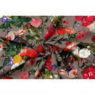 Upholstery Curtain Fabric - Luxury Eco - Friendly Velvet - Garden Bouquet - Dovedale Stone by Izabela Peters