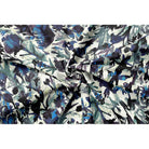 Herbaceous Border velvet fabric in Shades Of Sapphire On Gainsboro Grey