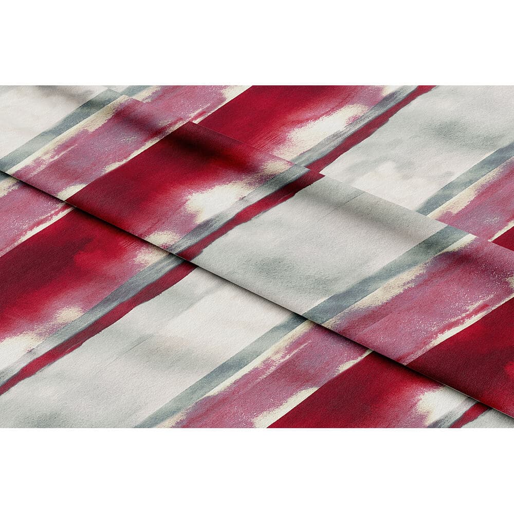 Infinity Stripe velvet fabric in Garnet Red On Gainsboro Grey