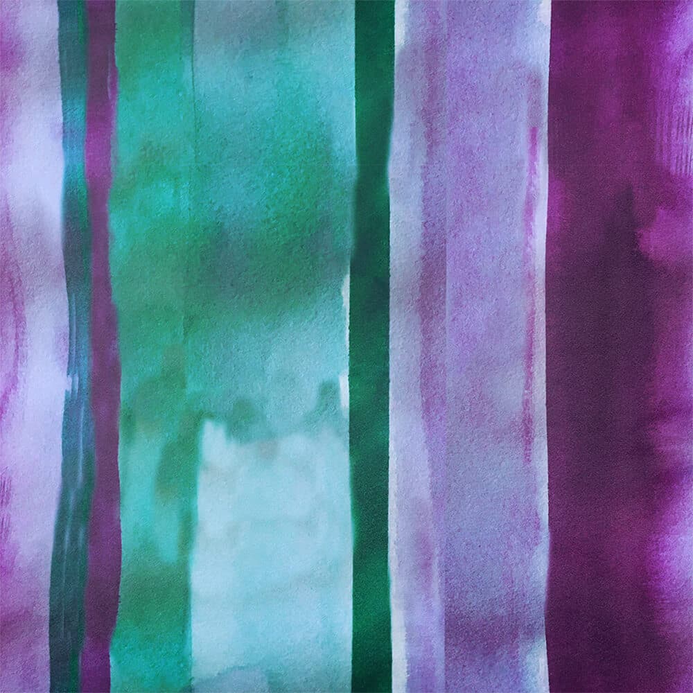 Upholstery Curtain Fabric - Luxury Eco - Friendly Velvet - Infinity Stripe - Violet On Shades Of Forest Green by Izabela Peters