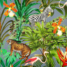 Upholstery Curtain Fabric - Luxury Eco - Friendly Velvet - Jungle Fusion - French Grey by Izabela Peters