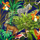 Upholstery Curtain Fabric - Luxury Eco - Friendly Velvet - Jungle Fusion - Midnight by Izabela Peters