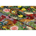 Junglescape velvet fabric in French Grey