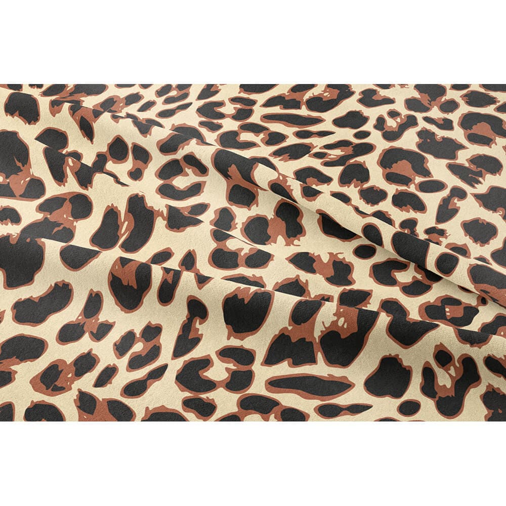 Leopard Print velvet fabric in Cream