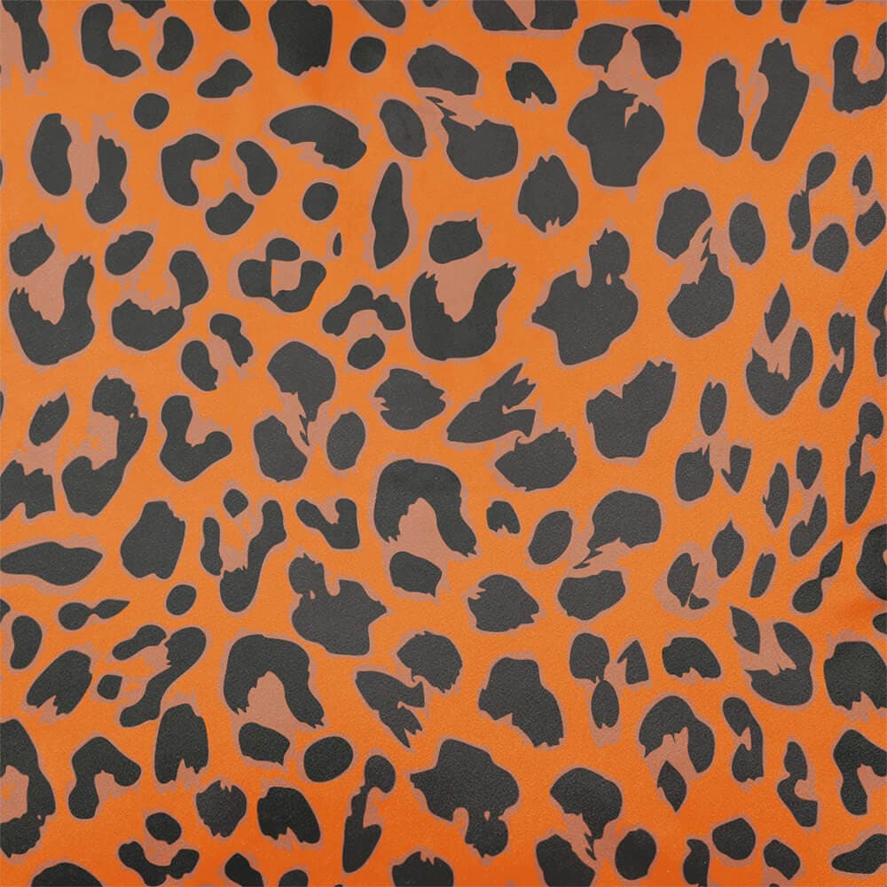 Upholstery Curtain Fabric - Luxury Eco - Friendly Velvet - Leopard Print - Orange by Izabela Peters