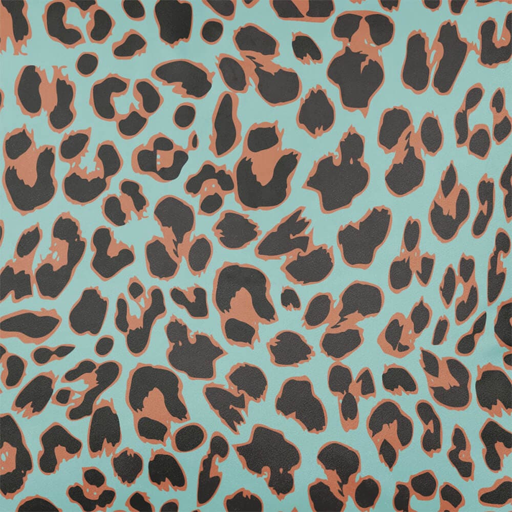 Upholstery Curtain Fabric - Luxury Eco - Friendly Velvet - Leopard Print - Blue Surf by Izabela Peters