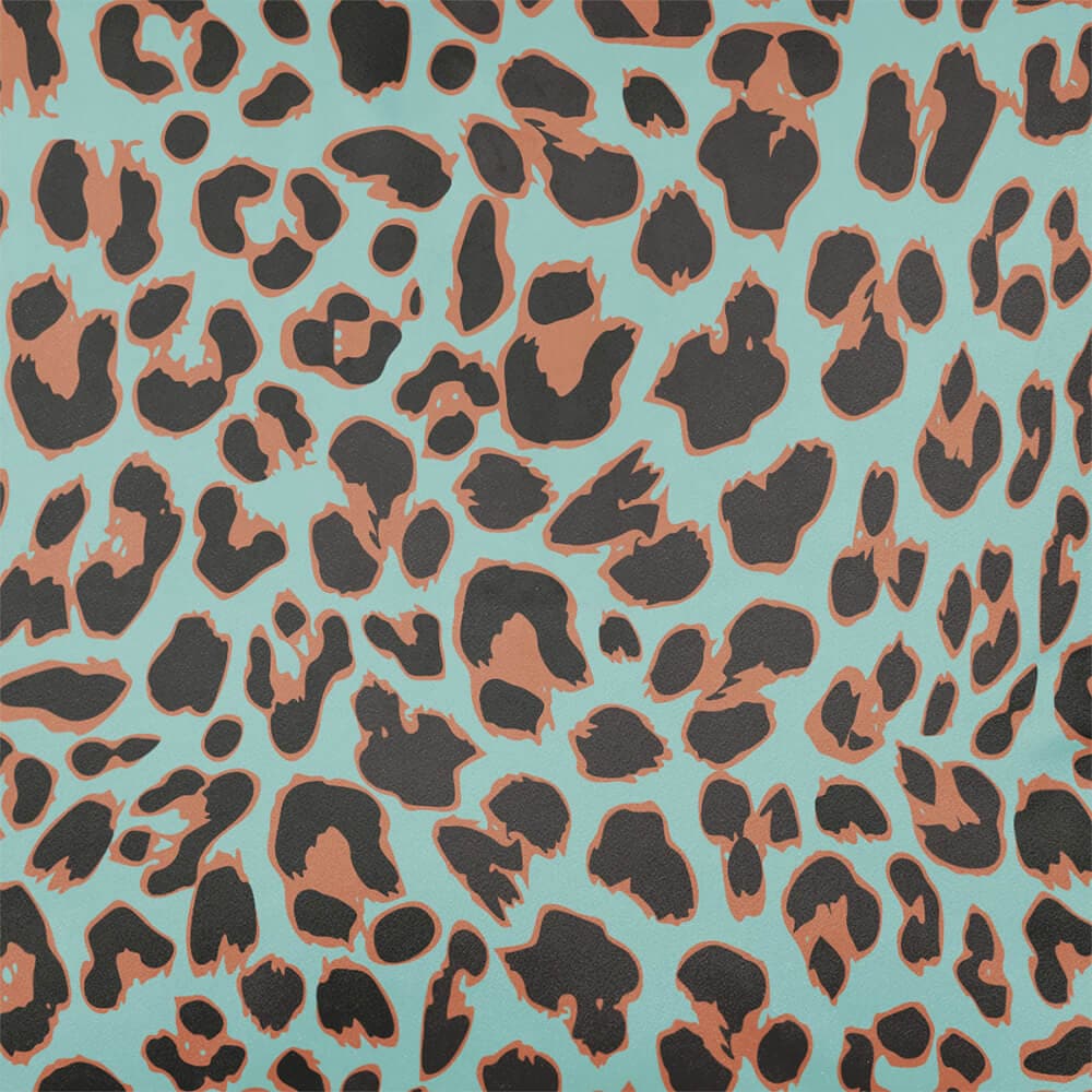 Upholstery Curtain Fabric - Luxury Eco-Friendly Velvet - Leopard Print  IzabelaPeters Blue Surf  