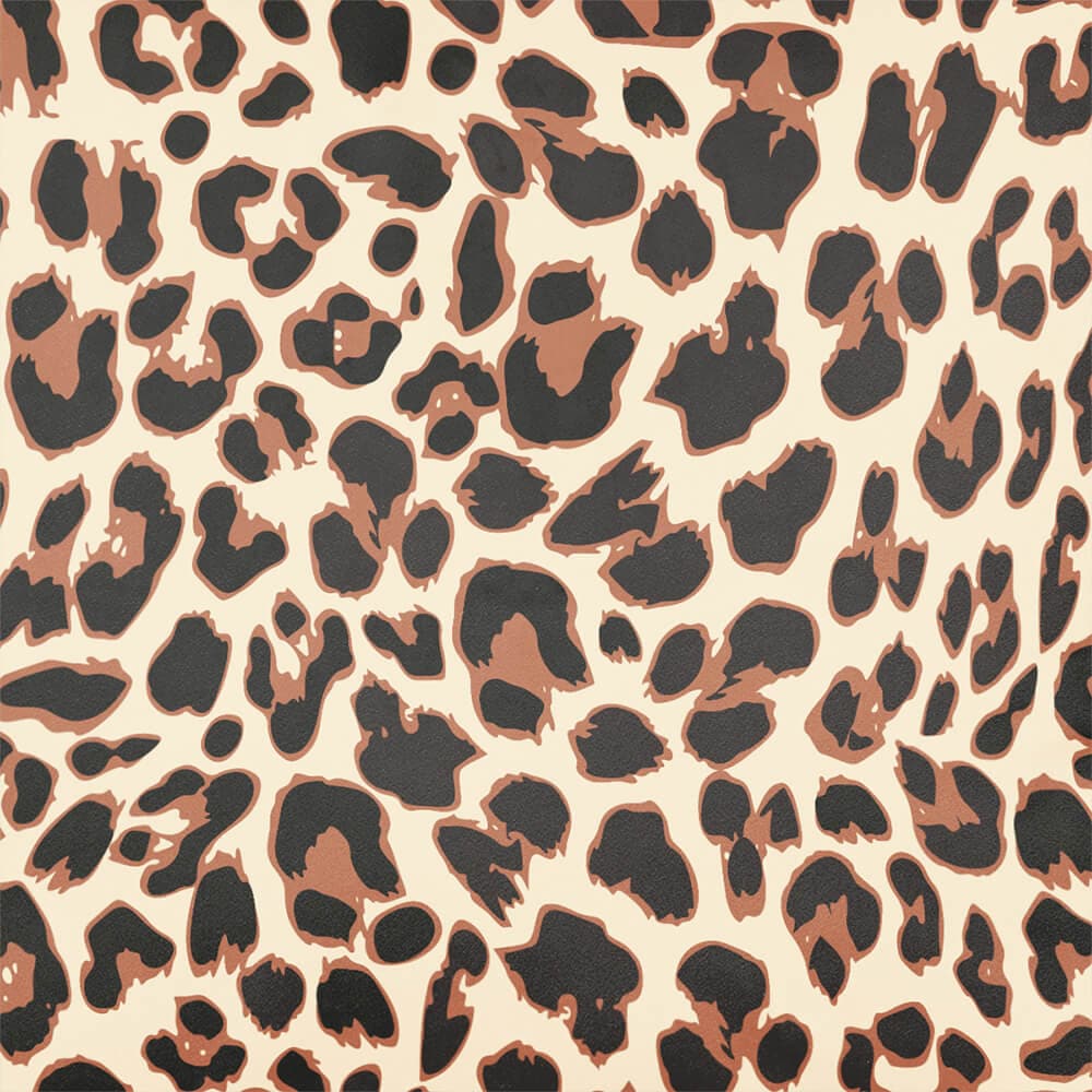 Leopard Print velvet fabric in Cream, pattern detail