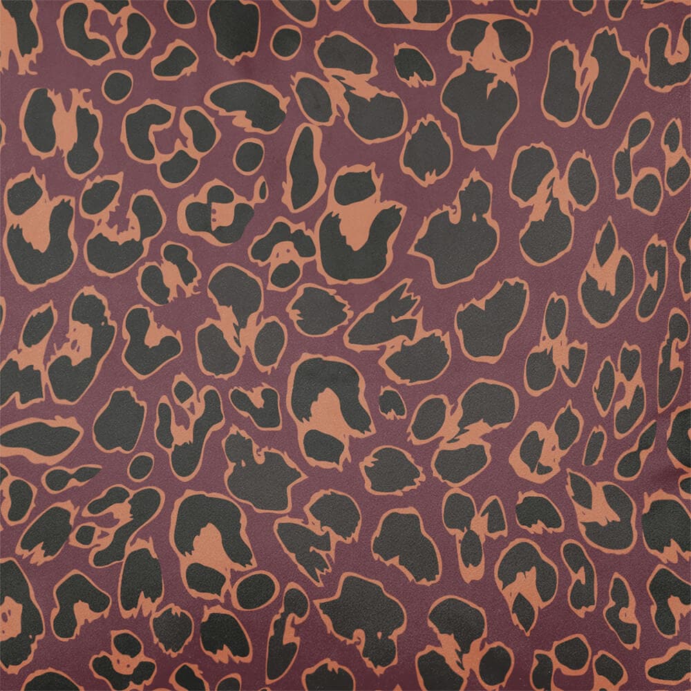 Upholstery Curtain Fabric - Luxury Eco - Friendly Velvet - Leopard Print - Italian Grape by Izabela Peters