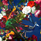Manor House Garden velvet fabric in Estate Blue, pattern detail