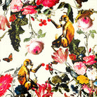Upholstery Curtain Fabric - Luxury Eco - Friendly Velvet - Monkey Puzzle - Ivory Cream by Izabela Peters