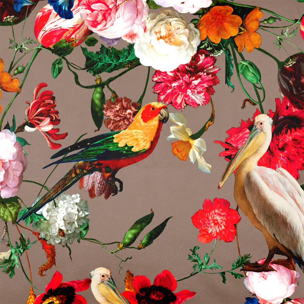 Upholstery Curtain Fabric - Luxury Eco - Friendly Velvet - Peruvian Paradise - Dovedale Stone by Izabela Peters