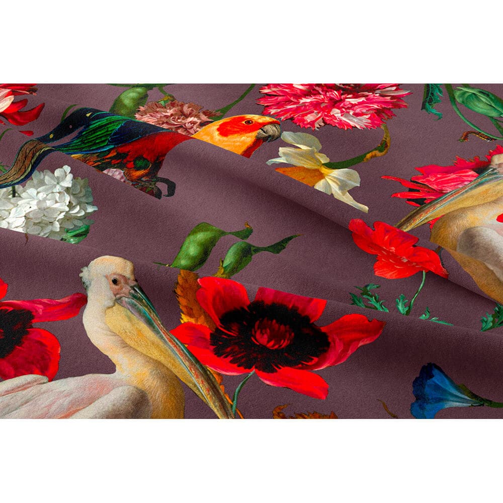 Peruvian Paradise velvet fabric in Italian Grape