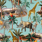 Upholstery Curtain Fabric - Luxury Eco - Friendly Velvet - Safari Voyage - Blue Surf by Izabela Peters