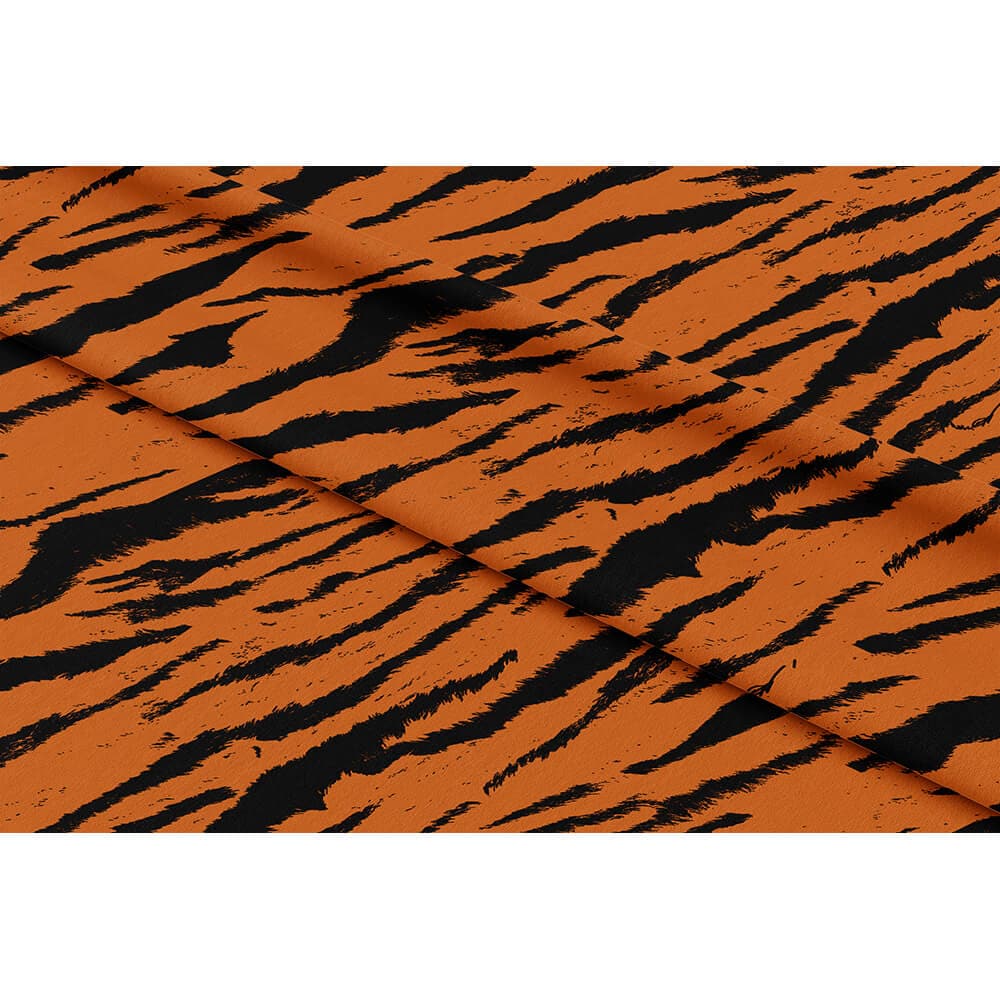 Tiger Print velvet fabric in Orange